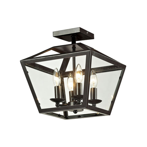Alanna 2 Light Flush Mount In Oil Rubbed Bronze And Clear Glass