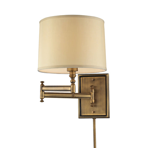 Swingarms 1 Light Swingarm Sconce In Brushed Antique Brass
