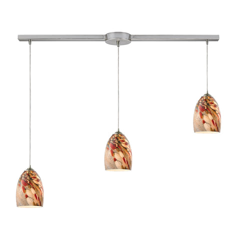 Garden Breeze 3 Light Pendant In Satin Nickel