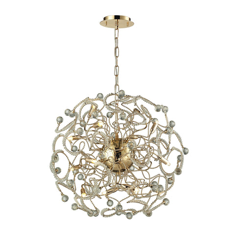 Zebula 12 Light Chandelier In Polished Gold