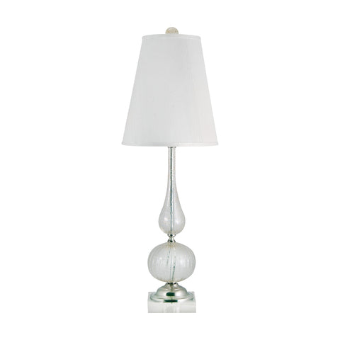 Serrated Venetian Glass Table Lamp In Clear And Gold