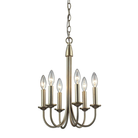 Chandette 6 Light Chandelier In Aged Silver