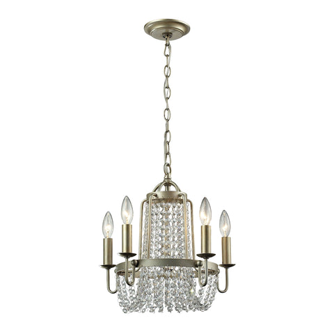Chandette 5 Light Chandelier In Aged Silver