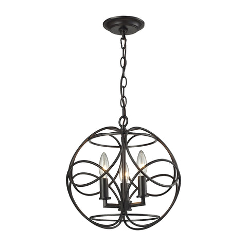 Chandette 3 Light Pendant In Oil Rubbed Bronze