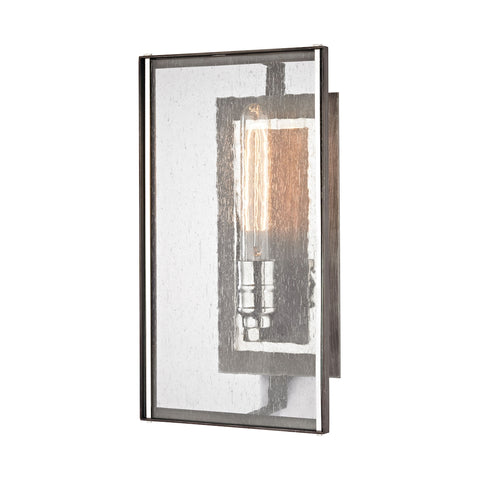 Ridgeview 1 Light Wall Sconce In Weathered Zinc With Polished Nickel Accents