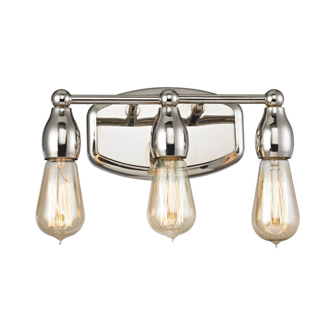 Vernon 3 Light Vanity In Polished Nickel