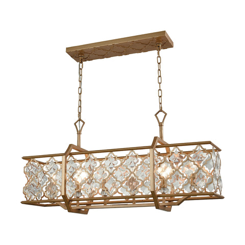 Armand 6 Light Chandelier In Matte Gold With Clear Crystal