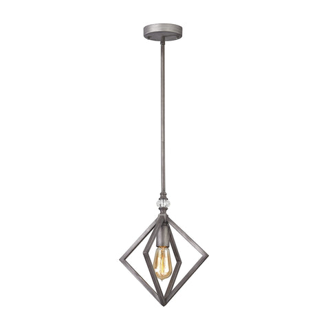 Milo 1 Light Pendant In Weathered Zinc