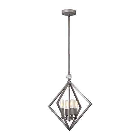Milo 4 Light Chandelier In Weathered Zinc