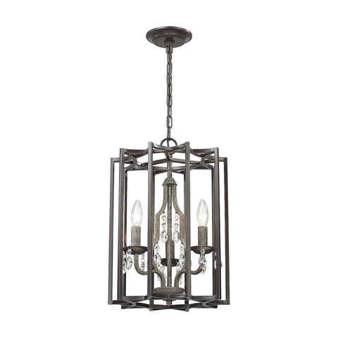 Belgique 3 Light Chandelier In Oil Rubbed Bronze And Malted Rust