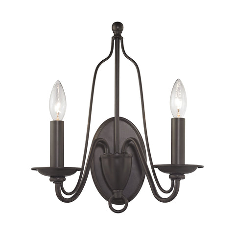 Monroe 2 Light Wall Sconce In Oil Rubbed Bronze