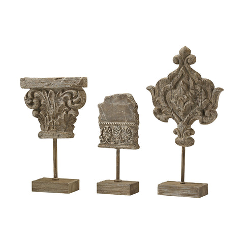 Auvergne Finials In Aged Corbel Stone - Set Of 3