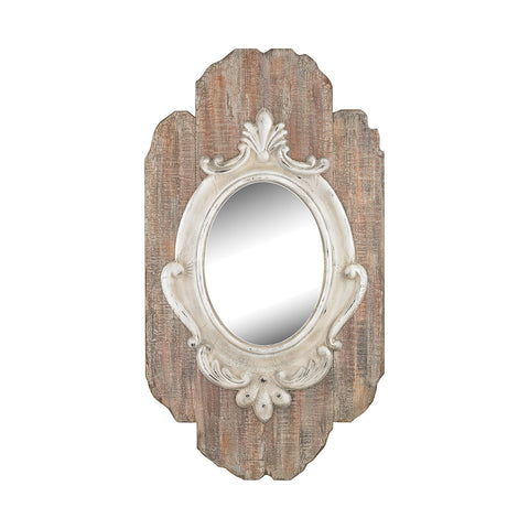Villeneuve Wall Mirror In Weathered Wood Finish