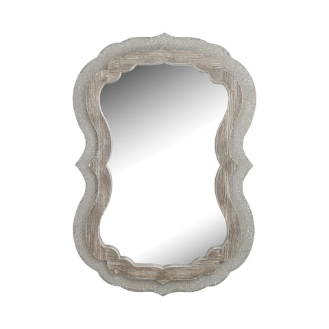 Villeneuve Wall Mirror In Weathered Wood Finish