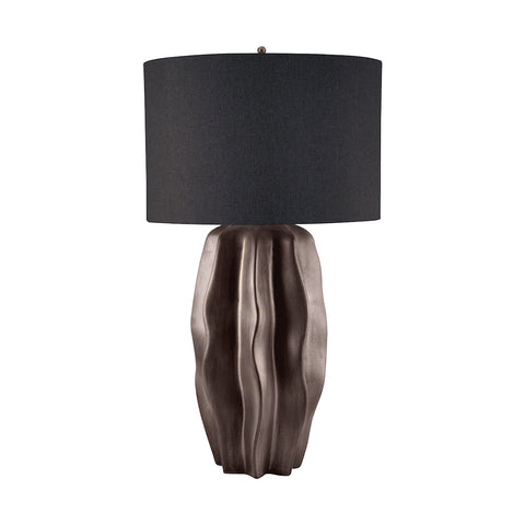 Bisque Ceramic Table Lamp In Dark Taupe