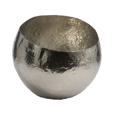 Nickel Plated Hammered Brass Dish - Small