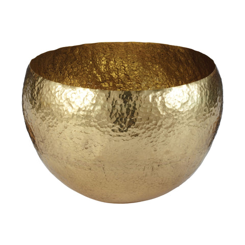 Gold Hammered Brass Dish - Large