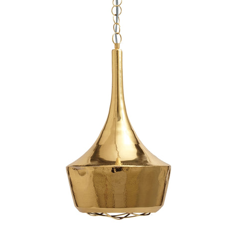 Gold Hammered Pendant Lamp - Large
