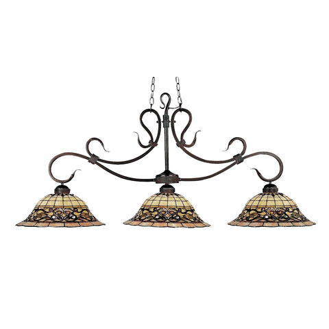 Tiffany Buckingham 3 Light Billiard In Vintage Antique