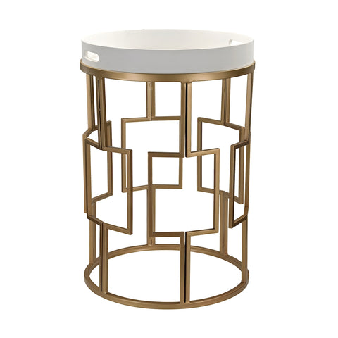 Kline Gold And White Accent Table