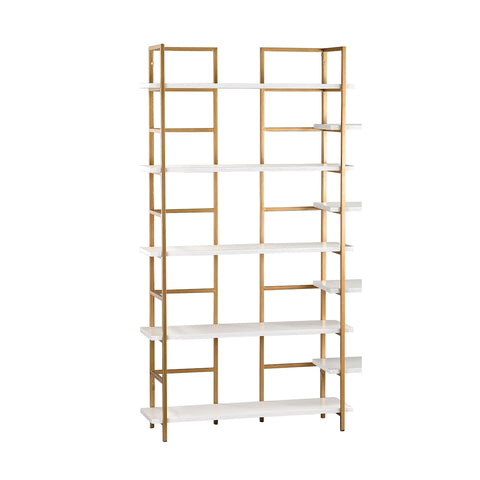 Kline White And Gold Shelving Unit