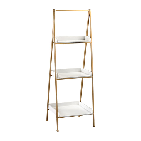 Kline White And Gold Accent Shelf