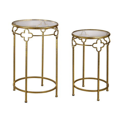 Gold Quatrefoil Stacking Tables