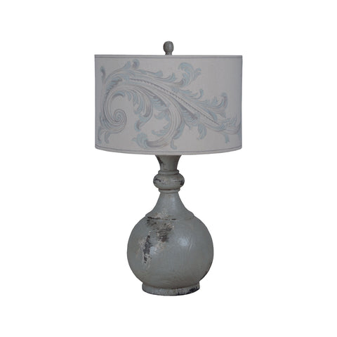 Leyland Spindle Lamp In Vintage Matin Blue