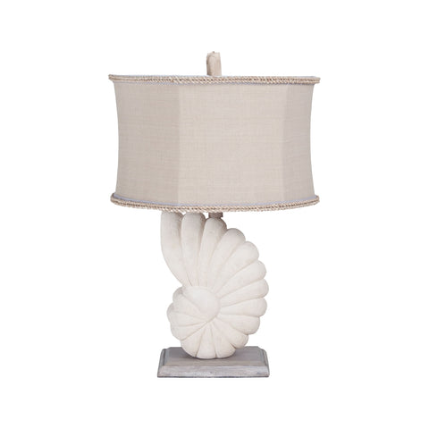 Stone Nautilus Table Lamp In Aged Silver