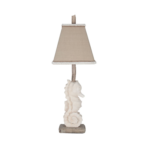 Stone Seahorse Table Lamp In Aged Stone
