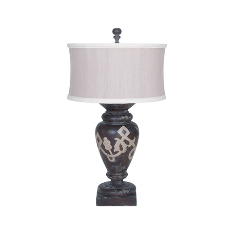 Turned Urn Table Lamp In Heritage Grey Stain