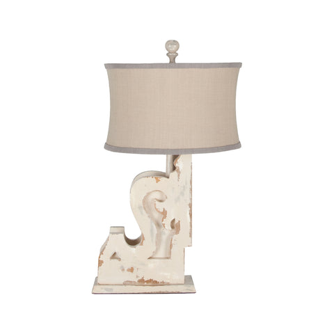 Carved Corbel Table Lamp I In Crossroads Rosa