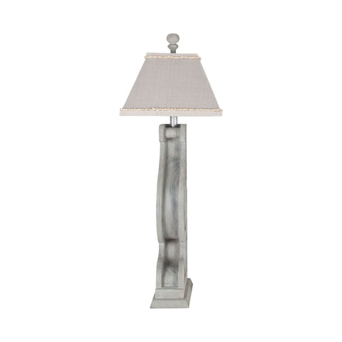 Carved Corbel Table Lamp II In Weathered Grey