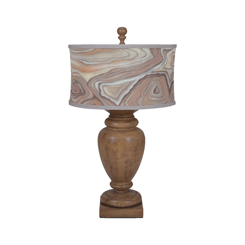 Turned Urn Table Lamp In Artisan Dark Stain
