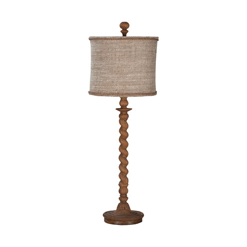 Barley Twist Spindle Table Lamp In Honey Oak Stain