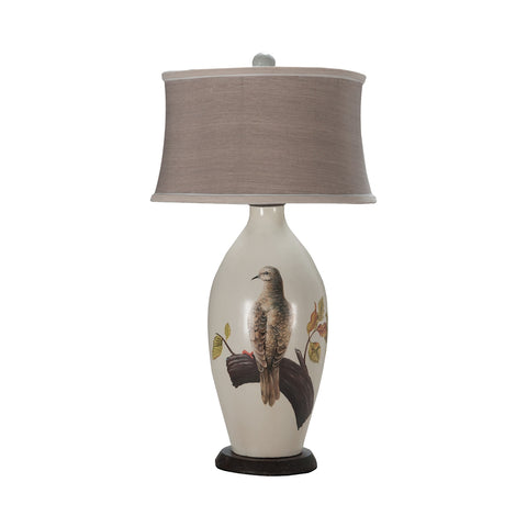 Terra Cotta III Table Lamp In Loft White With Original Artwork