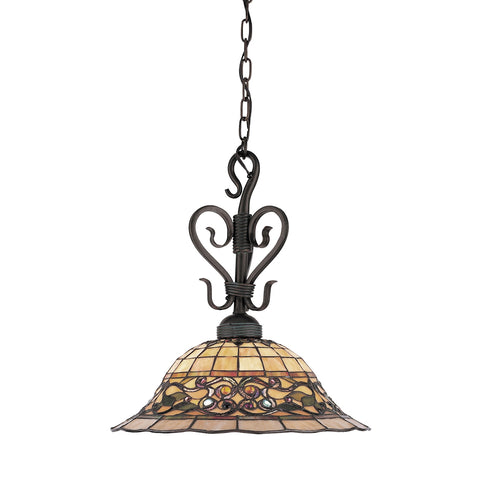 Tiffany Buckingham 1 Light Pendant In Vintage Antique