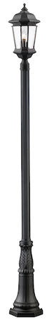 Z-Lite Melbourne 3 Light Outdoor Post Light 540PHB-518P-BK