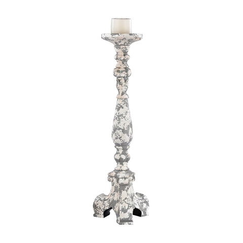 Aged Plaster Candel Holder - Medium