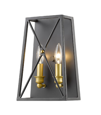 Z-Lite Tressle 2 Light Wall Sconce 447-2S-BZGD