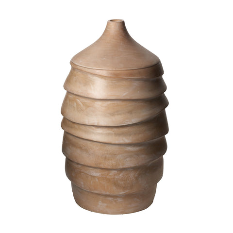 Terraced Wood Jar - Large