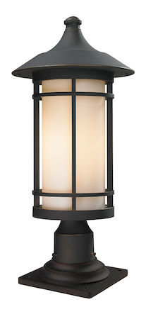 Z-Lite Woodland Outdoor Pier Mount Light 528PHB-533PM-ORB