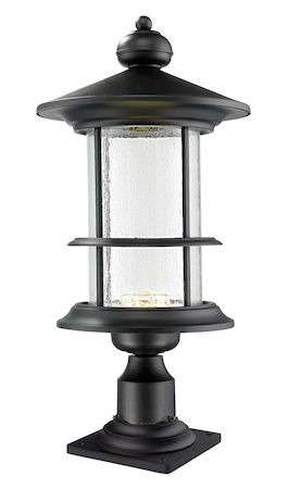 Z-Lite Genesis Outdoor LED Post Light 552PHBR-533PM-BK-LED