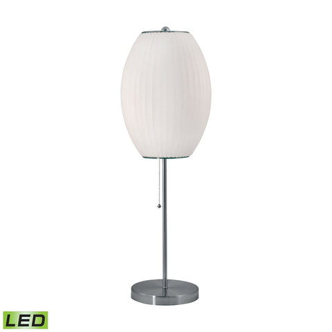 Cigar LED Table Lamp In Satin Nickel And White