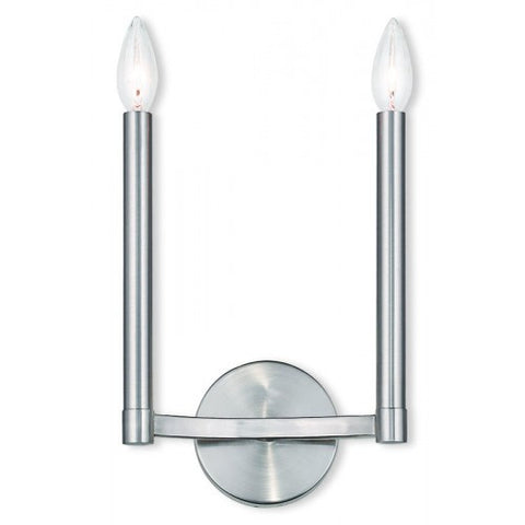 Livex Lighting Alpine 2 Light Brushed Nickel Wall Sconce