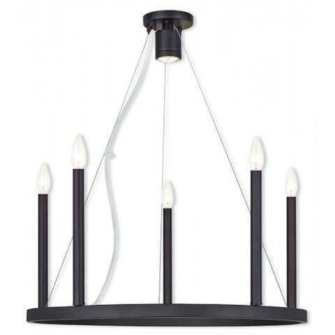 Livex Lighting Alpine 5 Light + 1 Light Bronze Chandelier