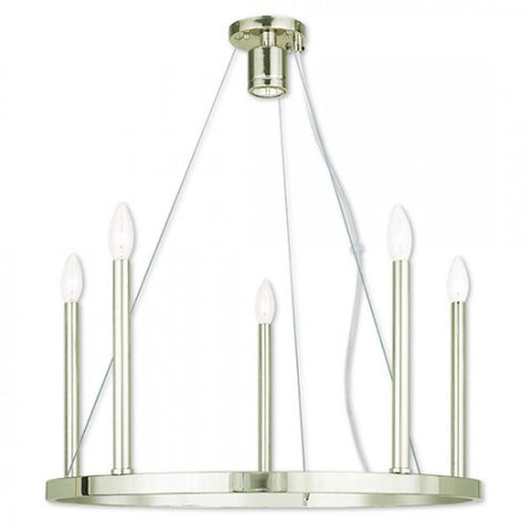 Livex Lighting Alpine 5 Light Polished Nickel Chandelier