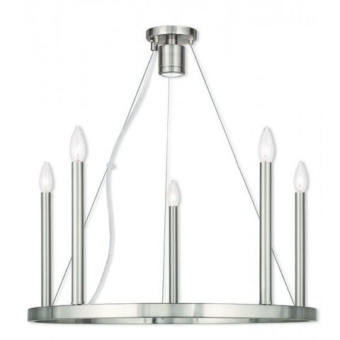 Livex Lighting Alpine 5 Light + 1 Light BN Chandelier