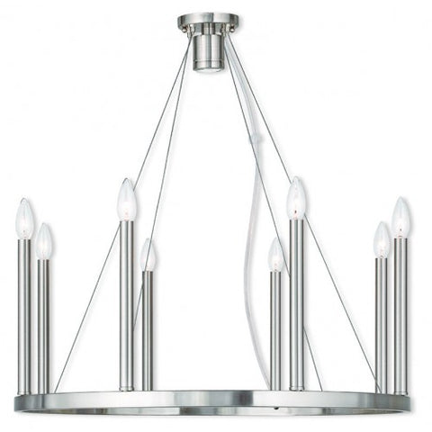 Livex Lighting Alpine 8 Light + 1 Light BN Chandelier