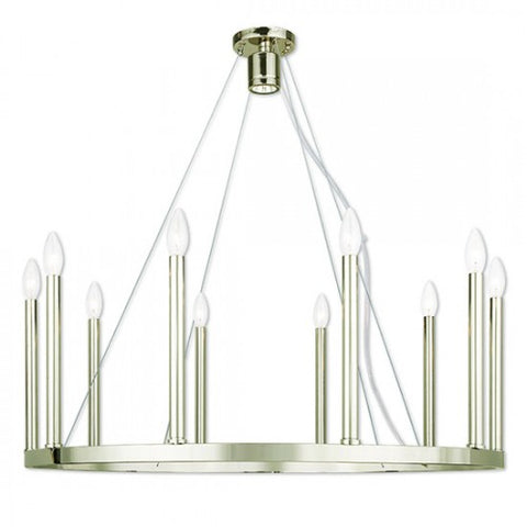 Livex Lighting Alpine 10 Light Polished Nickel Chandelier